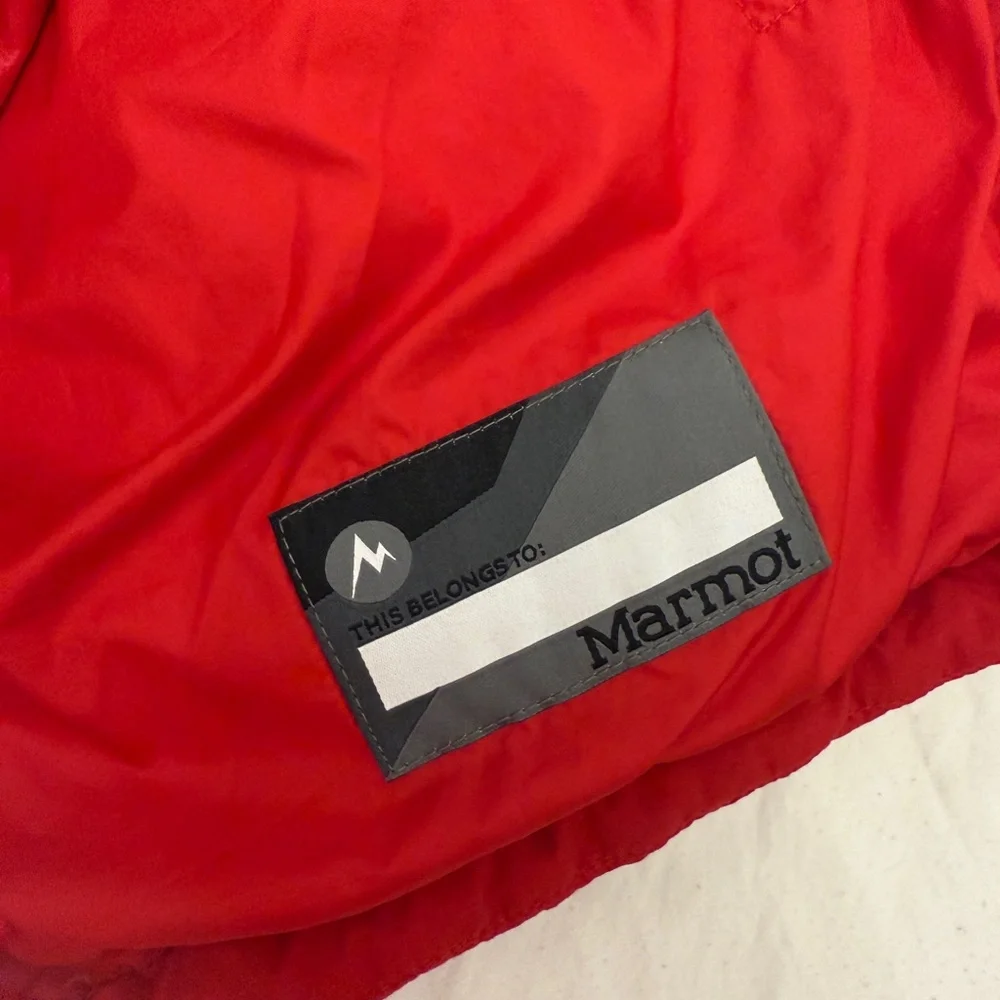 Marmot Red and Dark Gray Puffer Jacket - Picture 4 of 8